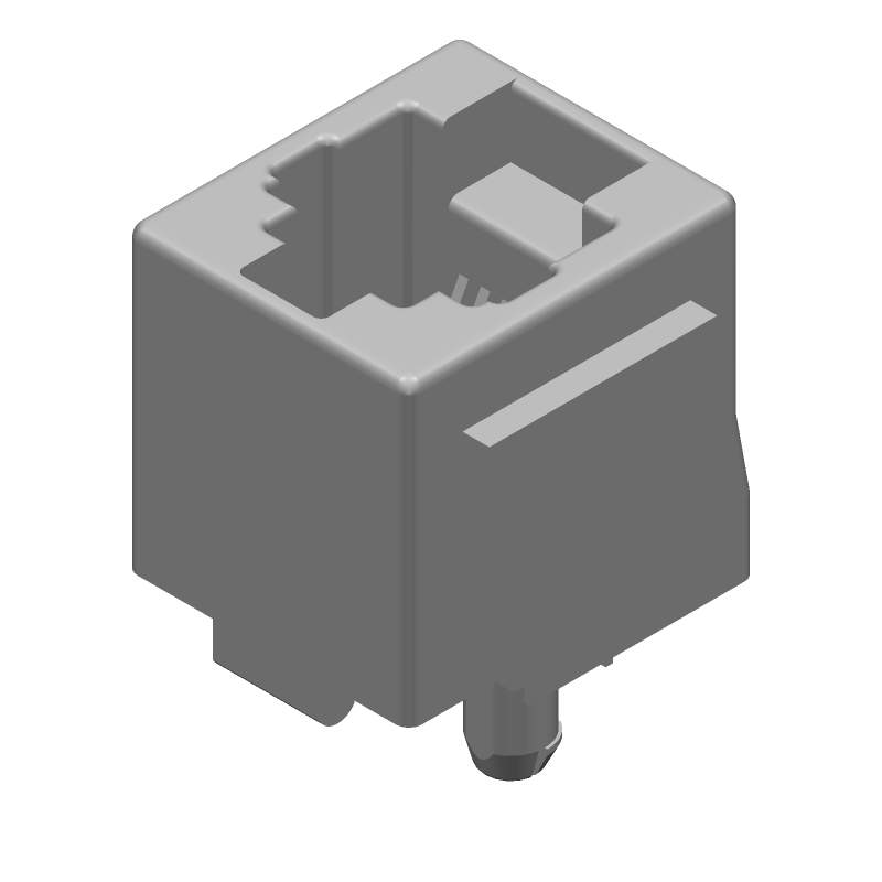 RJ11 Connector, 6 Pos, 1 Port, Straight, Solder, Thru-Hole, Cat 3