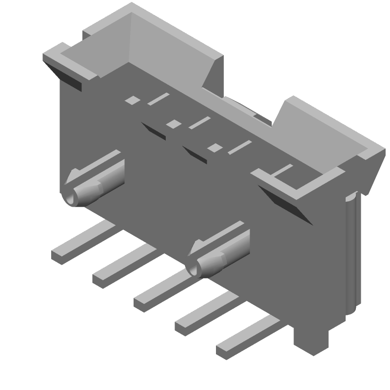 5 Pos Rectangular Power Connector, 7A, 600V, Male, Solder, RA