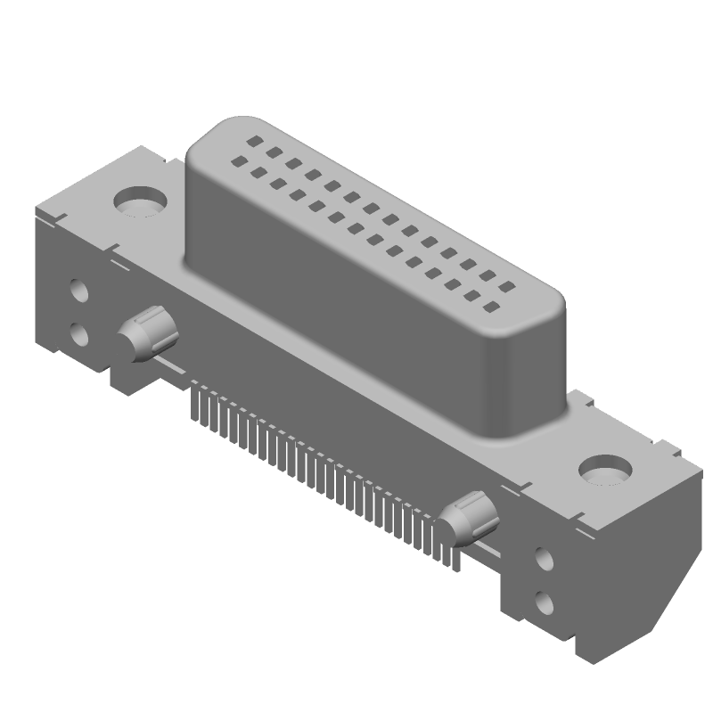 D Type Connector, 28 Contact(s), Female, 0.05 inch Pitch, Surface Mount Terminal, #4-40, Plug,