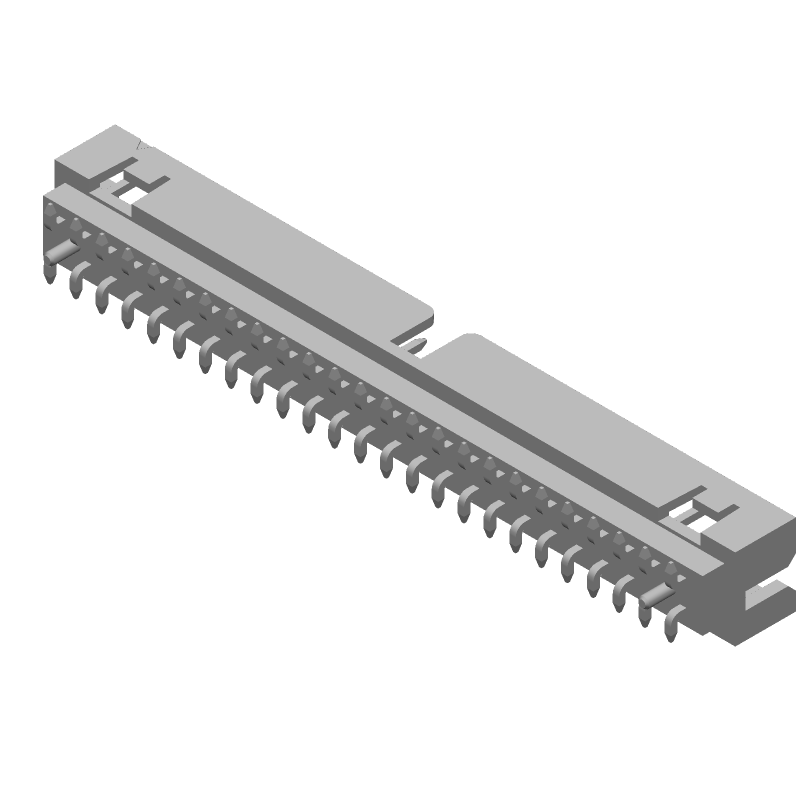 Board Connector, 50 Contact(s), 2 Row(s), Male, Straight, 0.079 inch Pitch, Surface Mount Terminal, Locking, Black Insulator, Receptacle,