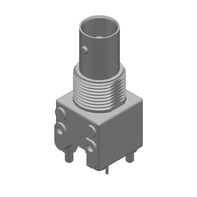 BNC RF Connector 75R Straight Male Gold/Nickel Thru-Hole 2GHz