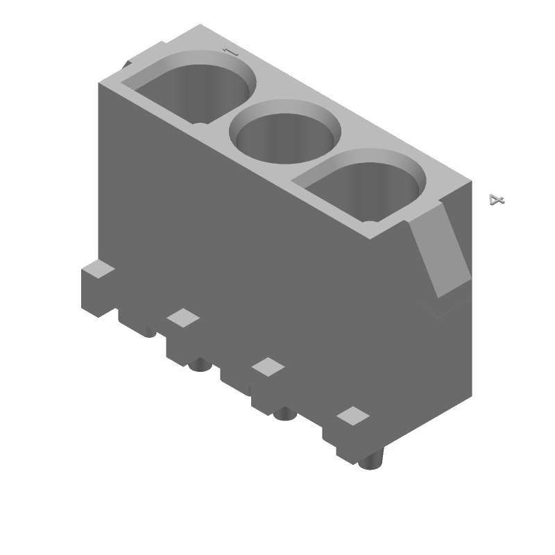 3 Pos Wire-to-Board Pin Header, 19A, 600V, Straight, Through Hole