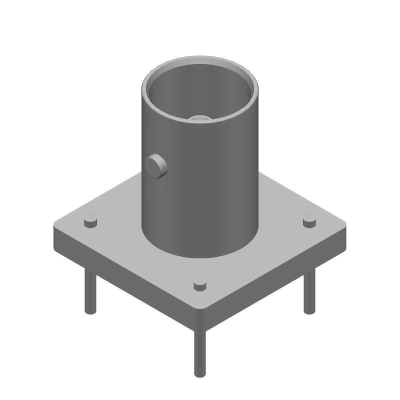 BNC RF Connector, 75 Ohm, Solder, Straight, Thru-Hole, Silver