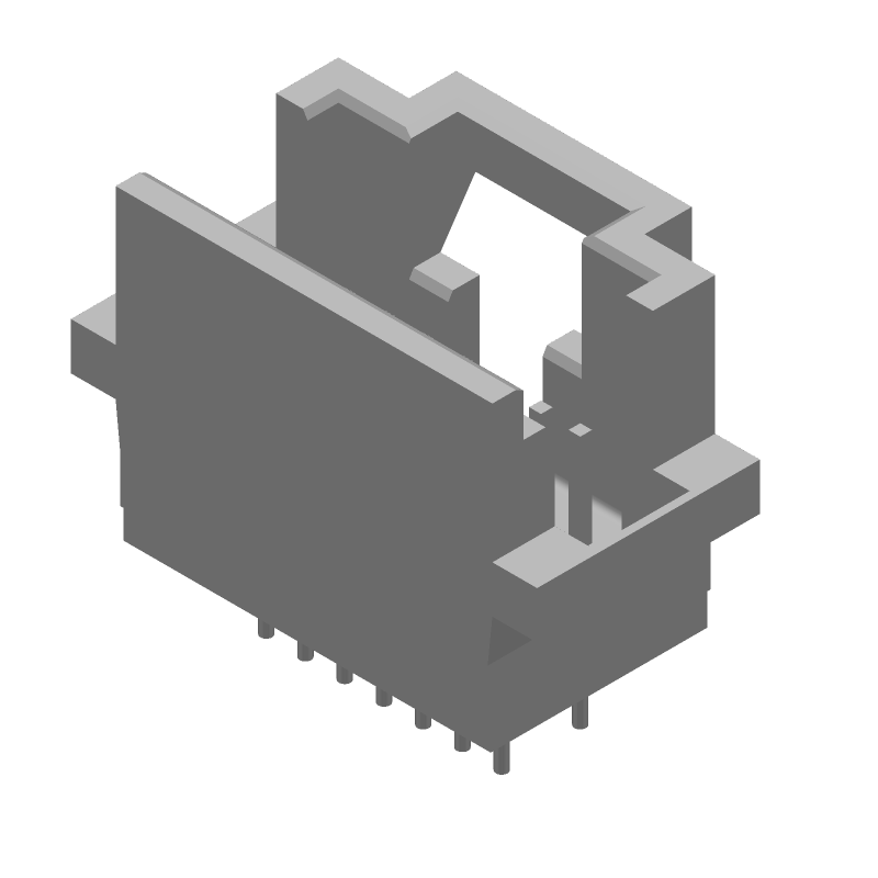 14 Pos 1.27mm Gold Shrouded Header, Vertical Thru-Hole