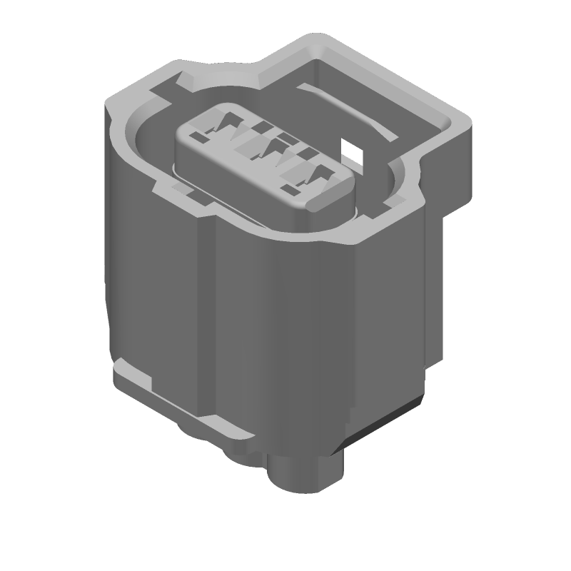 3 Pos Crimp Wire Housing, 17A, 125V, PBT, Black, Straight