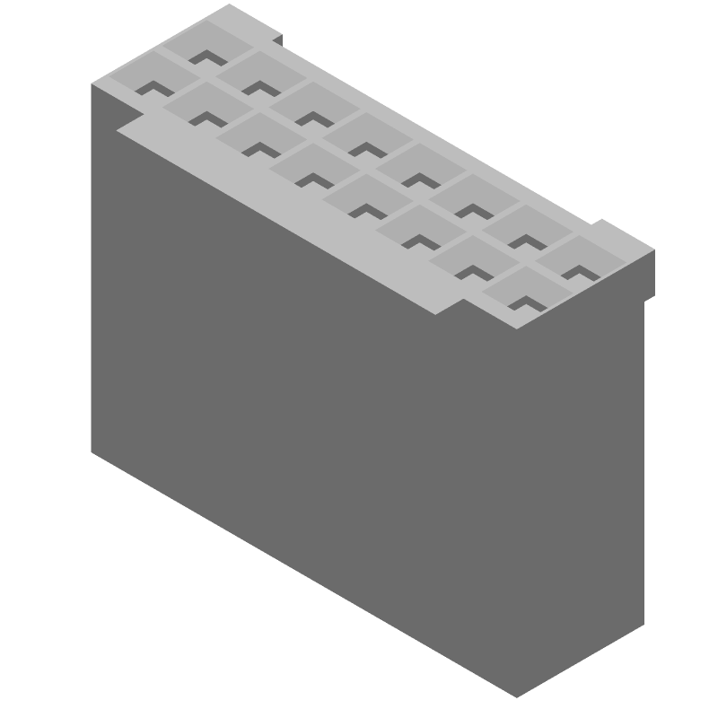 16 Pos 2.54mm Crimp Female Socket Housing, 3A, 250V