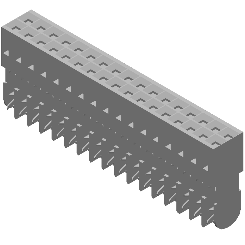 34 Pos 2 Row 2.54mm Pitch Receptacle Header, 3A, IDC, Black