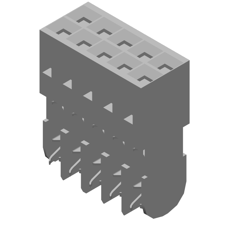 10 Pos 2 Row 2.54mm Pitch Female Socket Header, Black, 3A, IDC