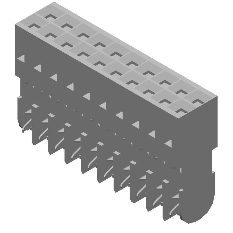 20 Pos 2 Row 2.54mm Pitch Female Header, IDC, 3A, Black