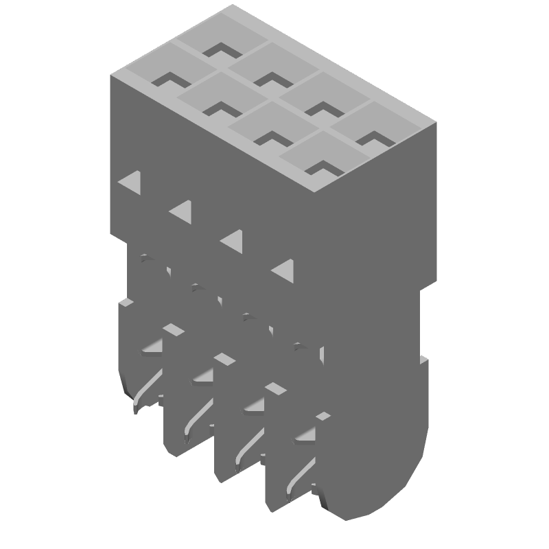 8 Pos Female Receptacle Header, 2.54mm Pitch, IDC, 3A, Black