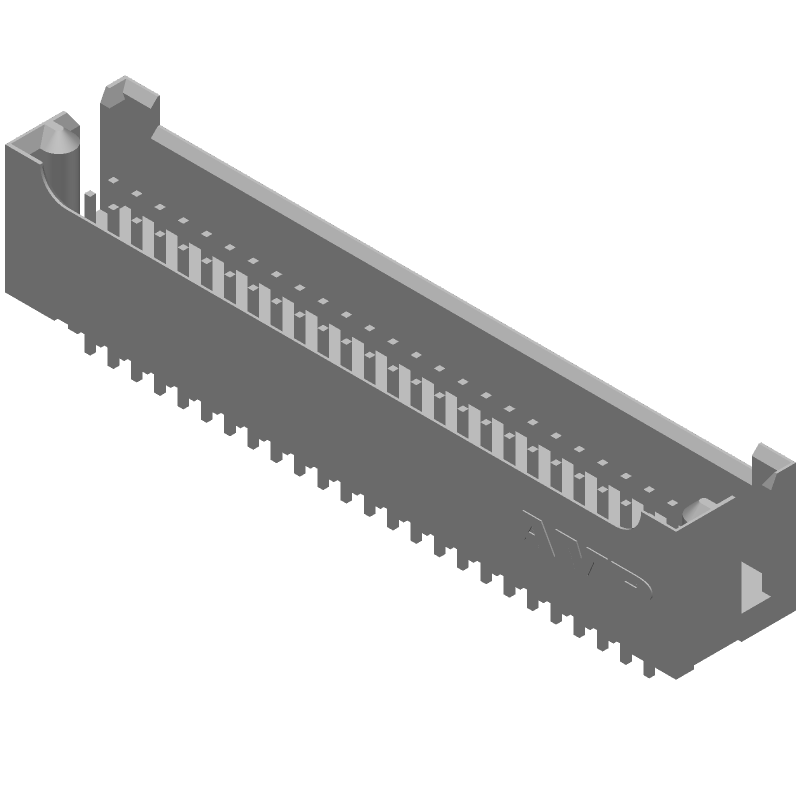 50 Pos 2.54mm Shrouded Header HDR, 3A, Gold, Straight, Thru-Hole