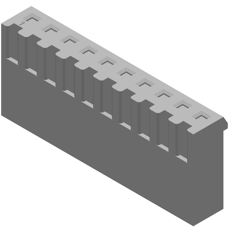 10 Pos 3.96mm Crimp Wire Housing, Female Socket, Cable Mount