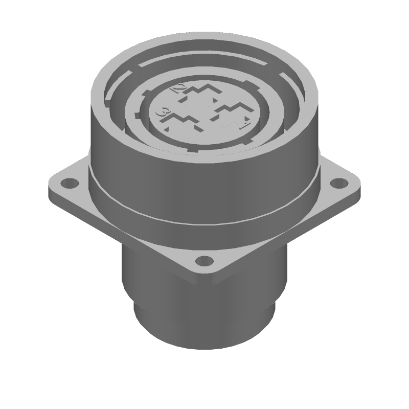 Female Circular Connector, 3 Pos, Size 22, Crimp, Black Metal