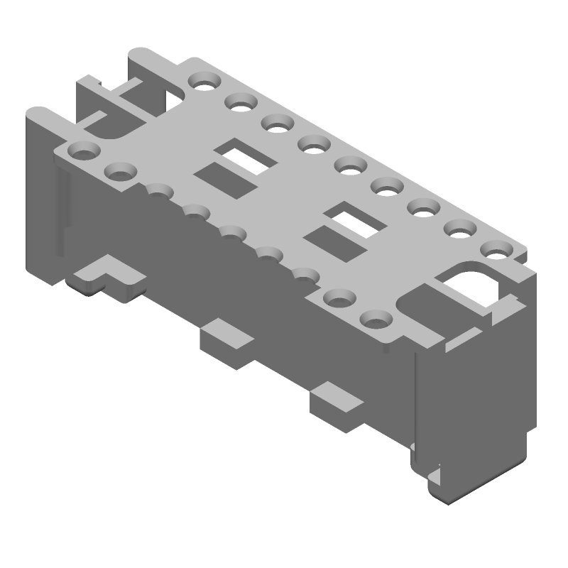 18 Pos 2 Row Straight Connector Holder, 4A, 22AWG