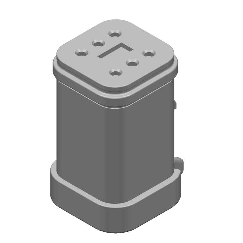 Conn Housing PL 6 POS Crimp ST Cable Mount Gray Box