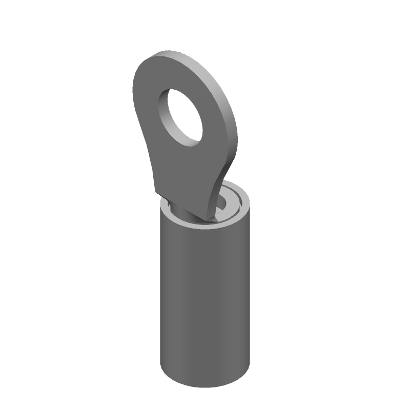 16AWG Copper Ring Terminal, Blue Nylon Insulated, 300V