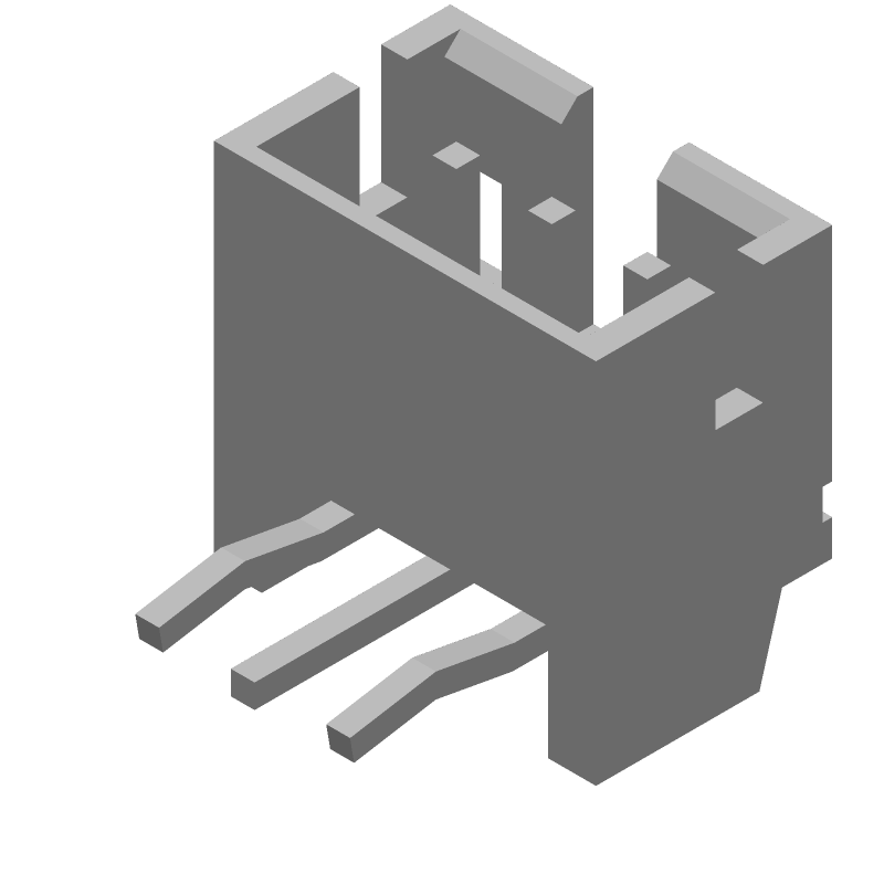 3 Pos 2mm RA Header, 3A, Tin, Thru-Hole, 250 Bag