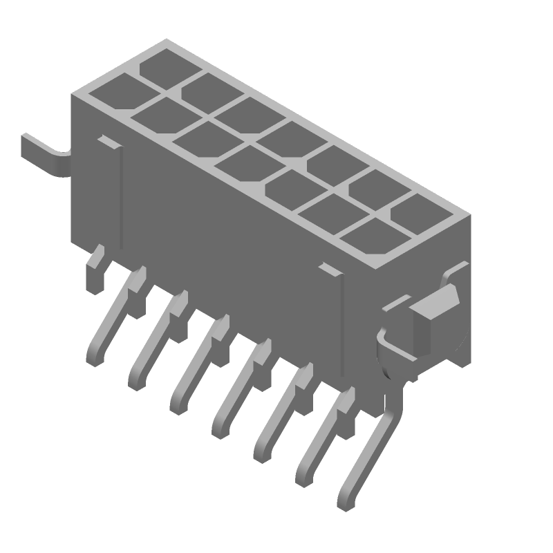 14 Pos Power Connector, 5A, 250V, RA SMD, Tin, Black