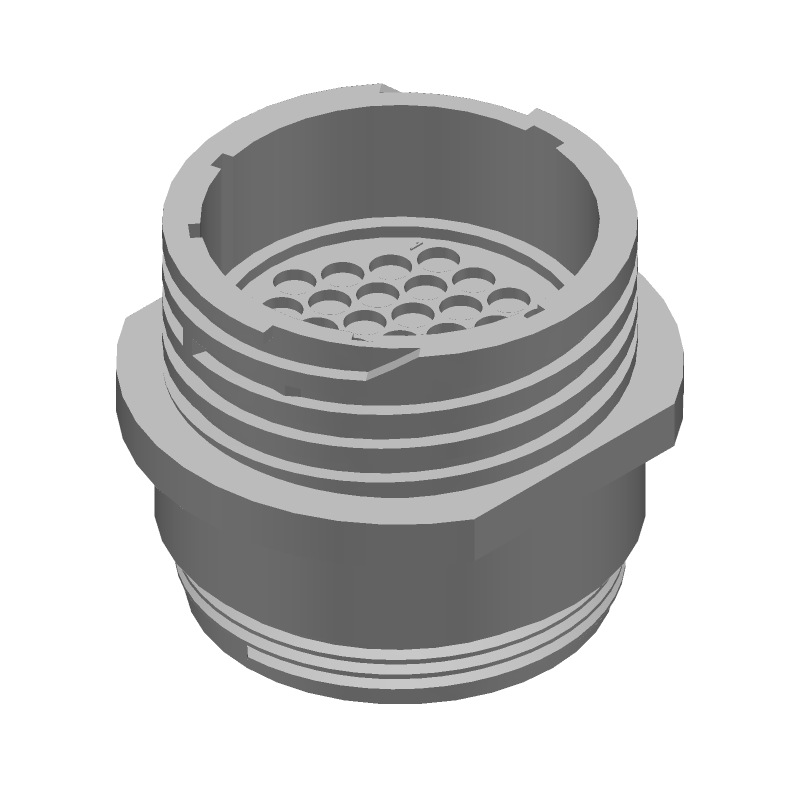 37 Pos Circular Connector, Male Pin, Crimp, Sealed, UL94 V-0, 600V