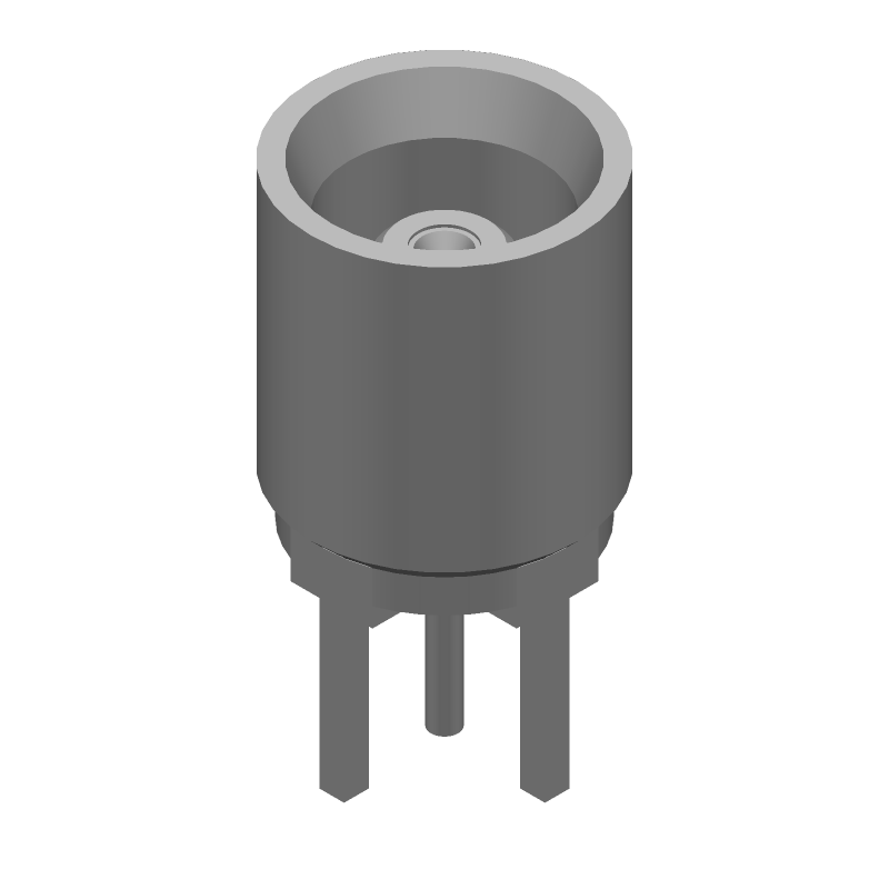 MCX RF Connector, 6GHz, 50 Ohm, Male, Straight, Solder, Thru-Hole, Gold