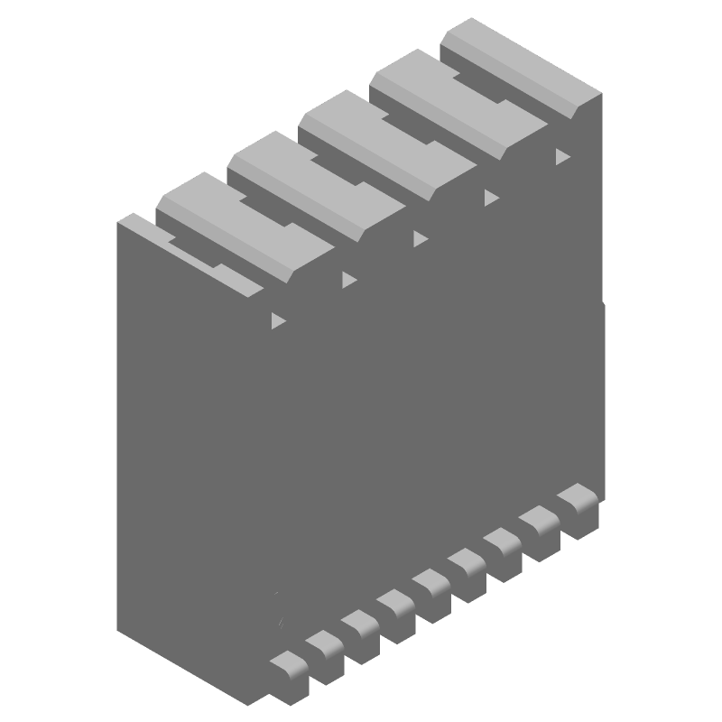 5 Pos 5mm Crimp Receptacle Housing, Straight, Blue