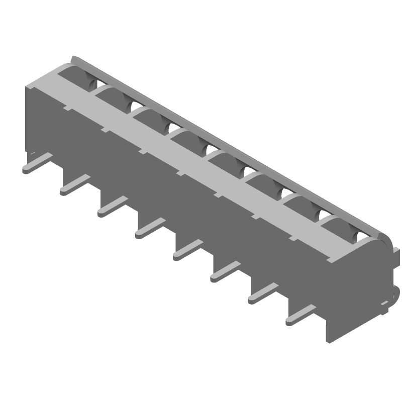 8 Pos Terminal Block, 8.26mm Pitch, 15A, 300V, Solder, Thru-Hole