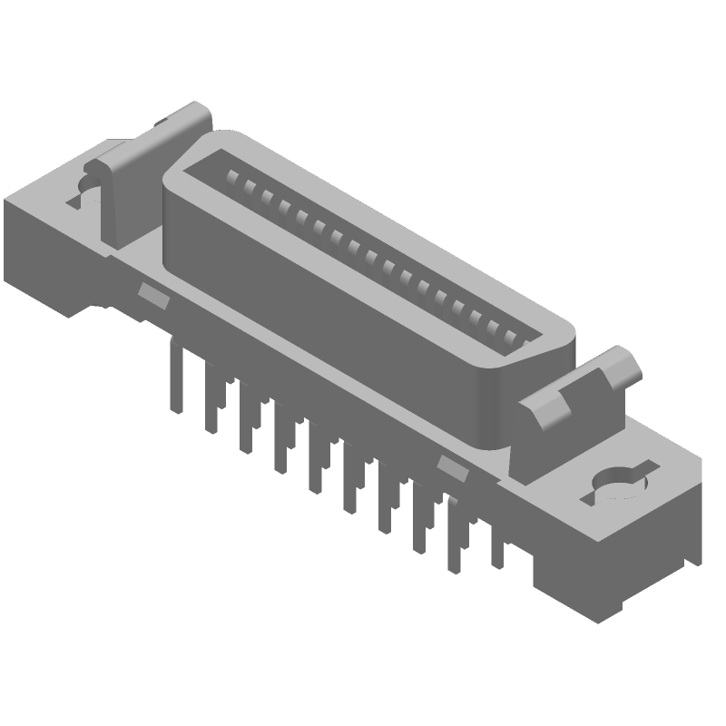 36 Pos 2 Row .050" Pitch Modular Ethernet Connector, Straight, Through Hole, 105°C