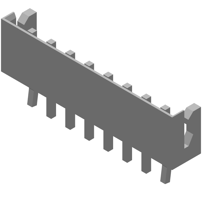 8 Pos 2.5mm Shrouded Header, Straight, Thru-Hole, 3A, 250V