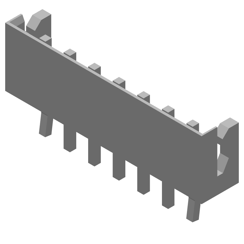 7 Pos 2.5mm Shrouded Header, Male Pin, Thru-Hole, 3A