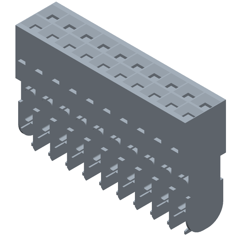 20 Pos 2 Row 2.54mm Pitch Female Receptacle, 3A, IDC, UL94 V-0