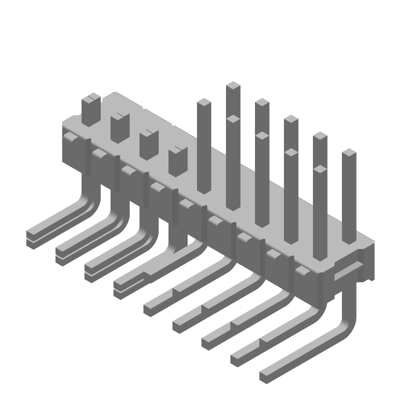18 Pos 2.54mm RA Thru-Hole Unshrouded Header, 5A, Green