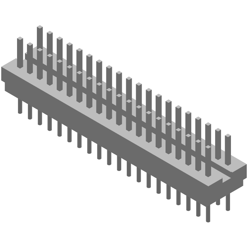 40 Pos 1.27mm Unshrouded Header, Male Pin, 1A, Gold, Straight TH