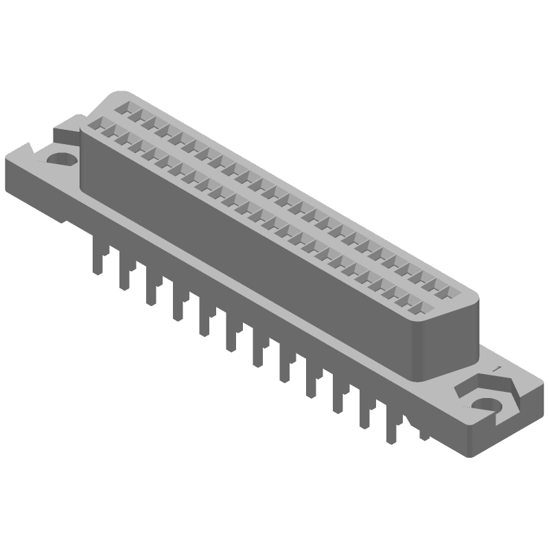 50 Pos Signal Plug, 100V, Gold Bronze, 3.1mm, TH, Straight