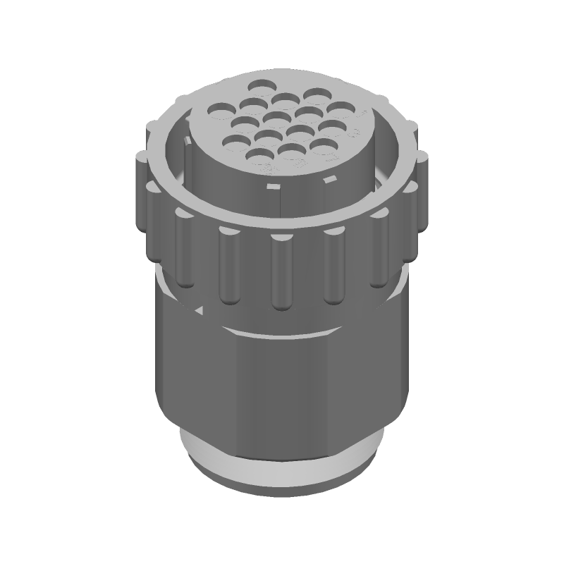 16 Pos Crimp Circular Connector, 600V, IP67, Nylon, Black