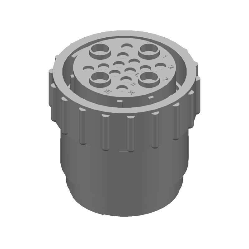16 Pos Circular Connector, Crimp, Straight, Nylon, 250V, IP67