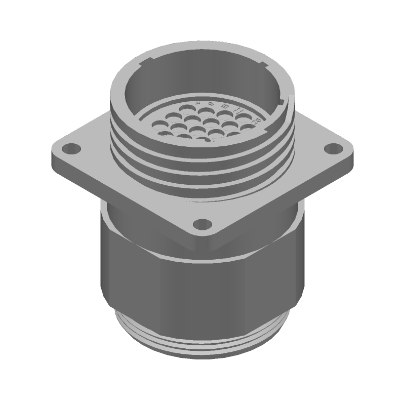 37 Pos Circular Connector, Male Pin, 17A, 600V, IP67, Crimp