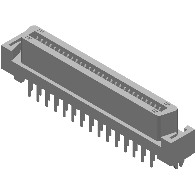 60 Pos, .050" Pitch, Straight, Female, Through Hole Connector