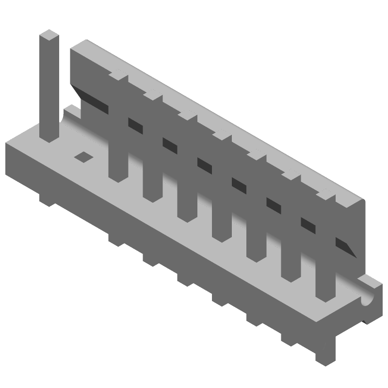 Wire-to-Board Header, 9 Pos, 7A, 600V, Tin, Thru-Hole
