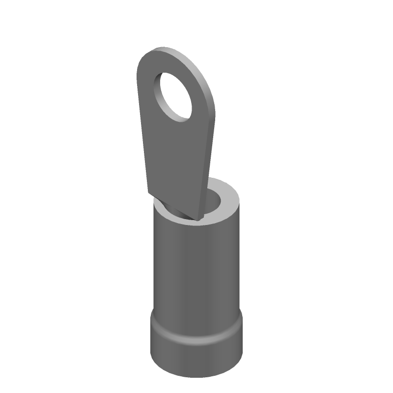 6AWG Ring Terminal, Copper, Tin Plated, Insulated, Blue, 600V