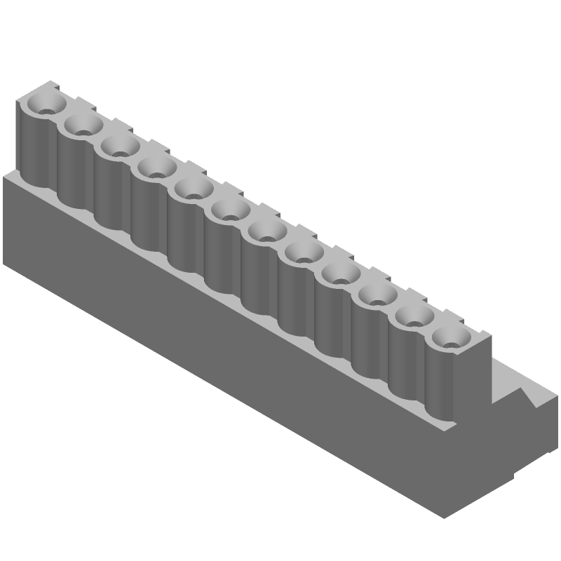 12 Pos 5mm Pitch RA Terminal Block, 15A, 300V, Green