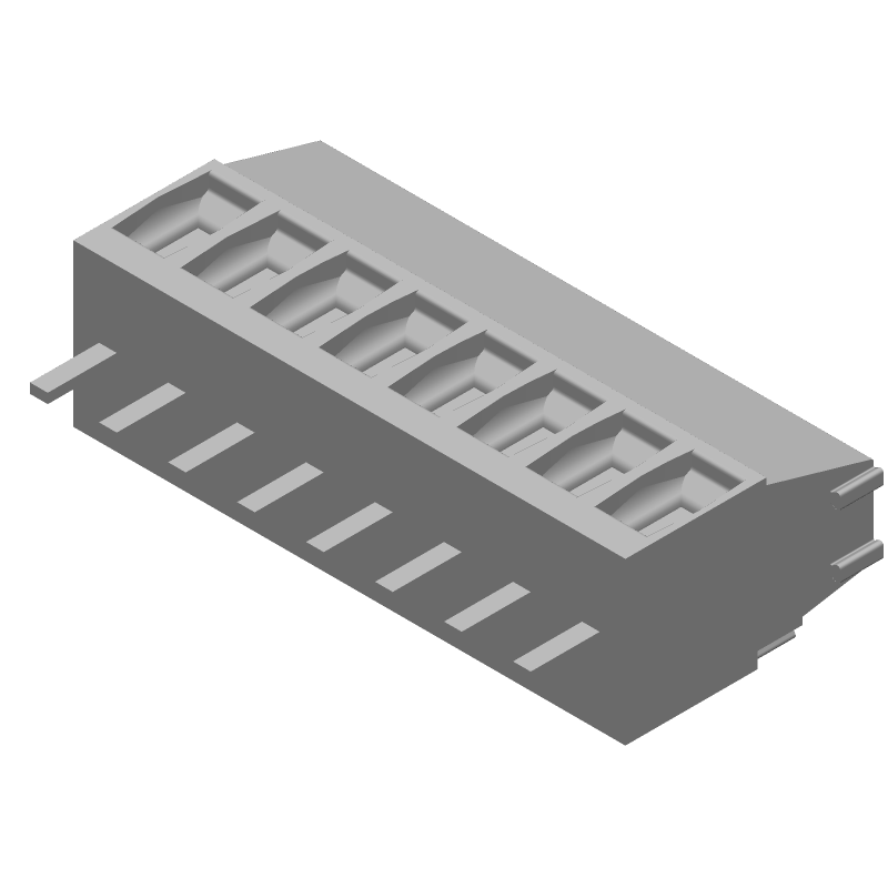 8 Pos Wire-to-Board Terminal Block, 300V, 12A, 3.5mm Pitch, Green