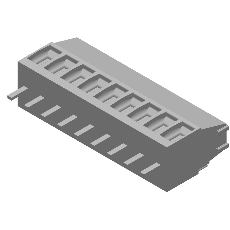 9 Pos 3.5mm Terminal Block, 12A, 300V, Thru-Hole, Solder, Green