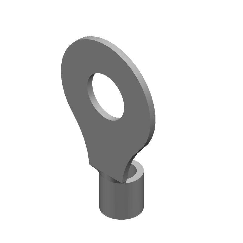 Crimp Terminal, Copper/Silver, Tin Plated, M12 Stud, 4AWG