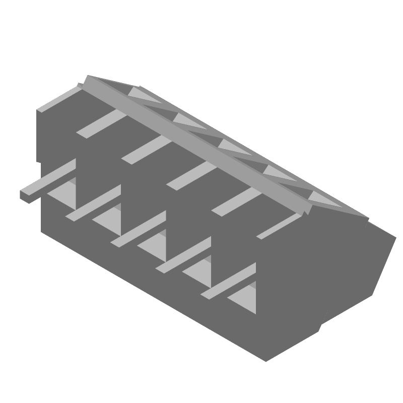 5 Pos Terminal Block, 5mm Pitch, 17.5A, 300V, Thru-Hole Solder, Green