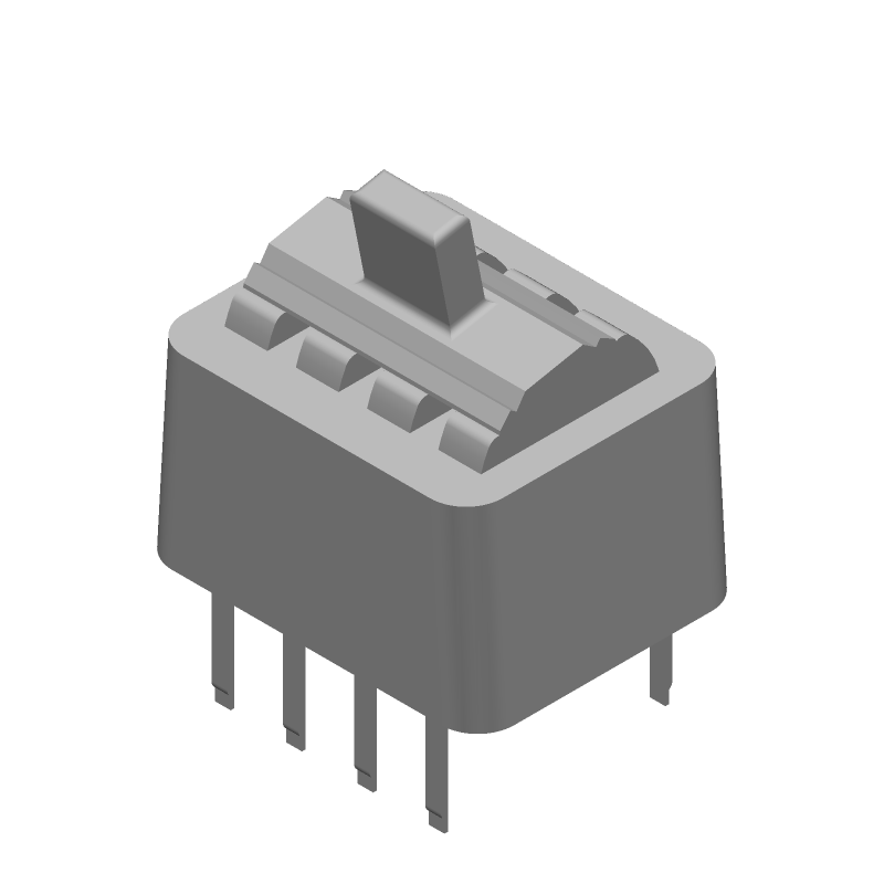 DPDT Rotary DIP Switch, 4 Pos, 1.5A, 50VDC, Thru-Hole, Gold Contacts