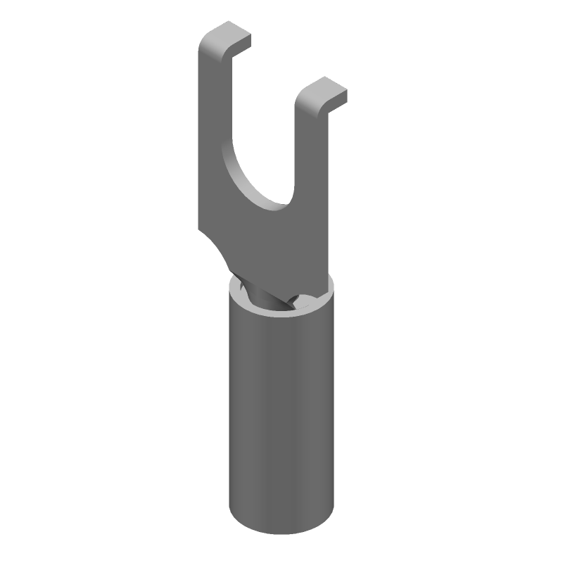 PIDG Spade Terminal, 22-26AWG, Yellow, Copper/Tin, Insulated, 300V