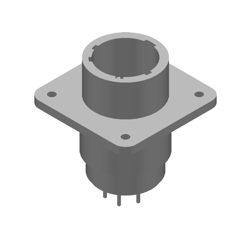 7 Pos Circular Connector, Wire-to-Panel, 13A, Gold
