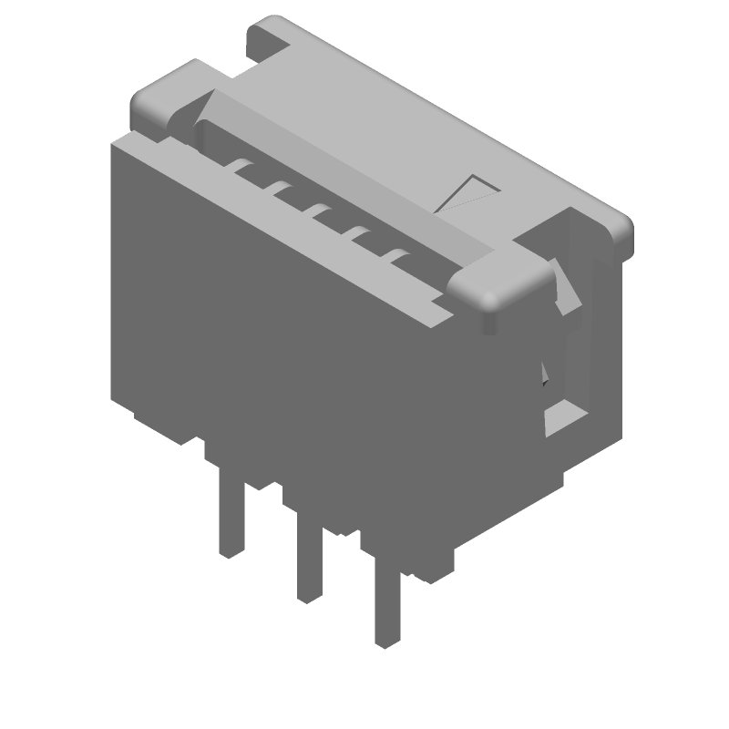 FFC/FPC Connector, 5 Pos, 1.27mm Pitch, ZIF, Thru-Hole, Straight