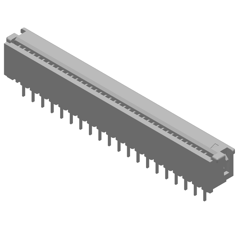 FFC/FPC Connector, 40 Pos, 1.27mm Pitch, ZIF, Straight, Thru-Hole
