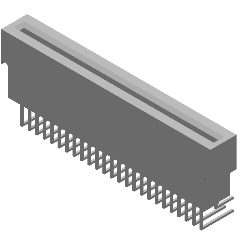 25 Pos Card Edge Conn, 2.54mm Pitch, Straight, Through Hole, 5A